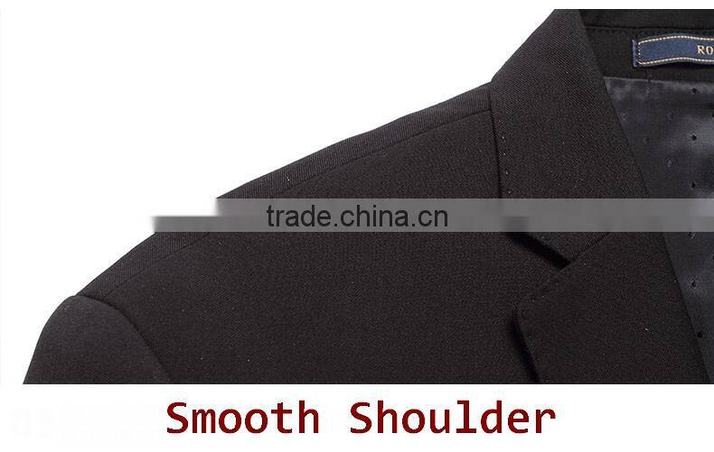 China Supplier Men Slim Fit Classic 2-Button Black Formal Coat Pant Suit