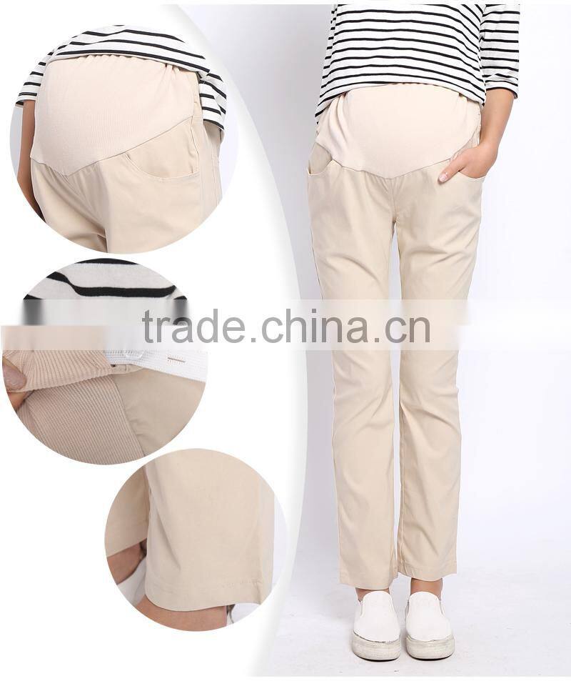 Plus Size Stretch Maternity Clothes Belly Band Trousers Straight Cut Pregnant Pants Maternity Pants