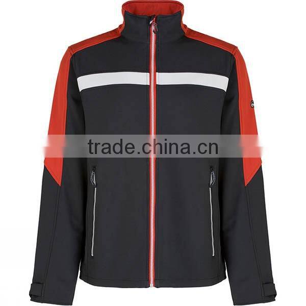 Winter OEM Mens full-zipper softshell jacket with hood