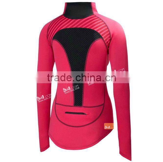 Ice Hockey red ladies long sleeve zipper sport jacket