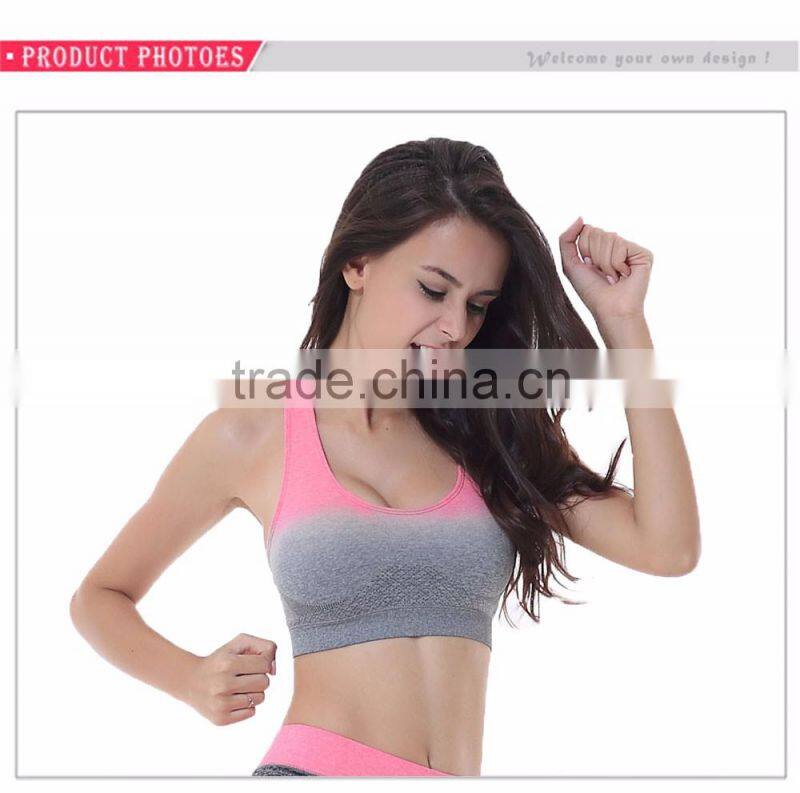 Hot Sale Custom Sexy Seamless Padded Breathable Women Sports Bra