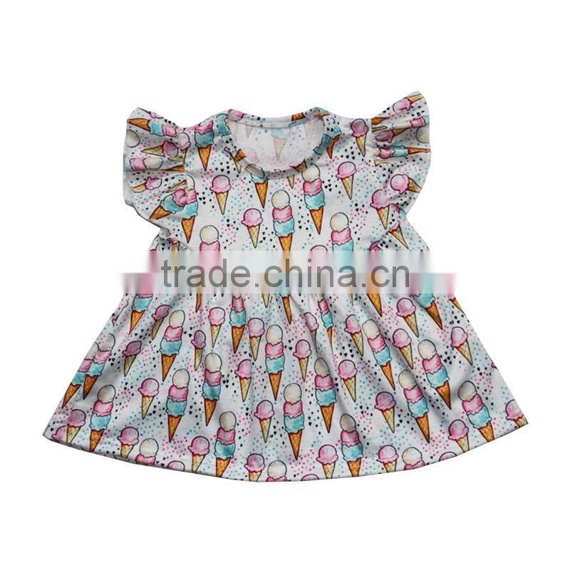 2017 new styles cute ice cream pattern baby clothes set wholesale price baby girls ice cake boutique dress pants outfit