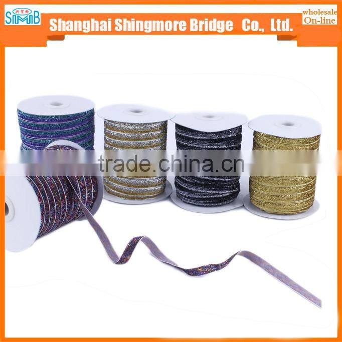 Textile factory direct wholesale lurex metallic satin ribbon for garment accessories, gift craft packing and decoration