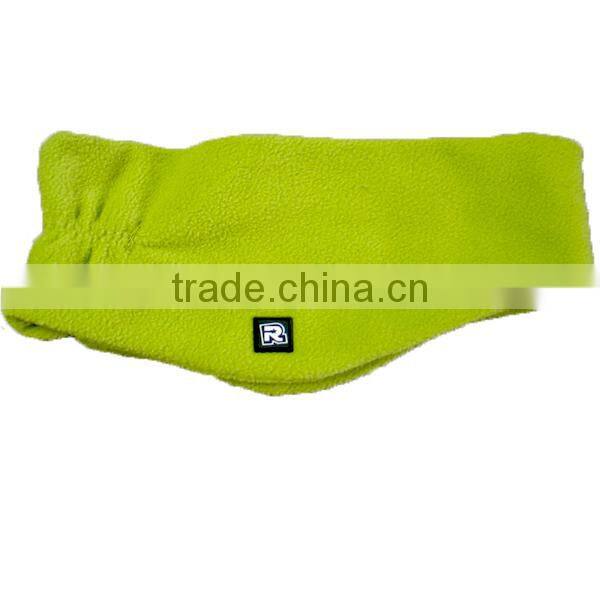 red polar fleece headband with embroidery logo