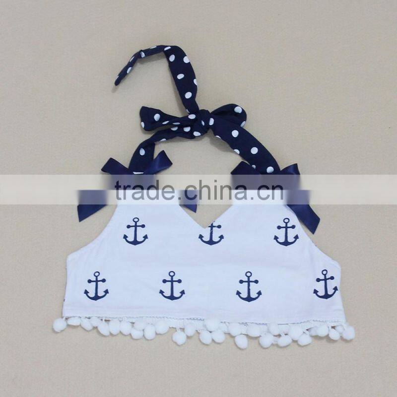 3pcs set cute polka dots baby girls anchor rompers M7031503