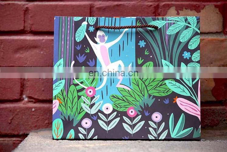 High Quality Cute Cartoon Monkey Exquisite Handbag Custom Packaging Paper Birthday Gift Bag