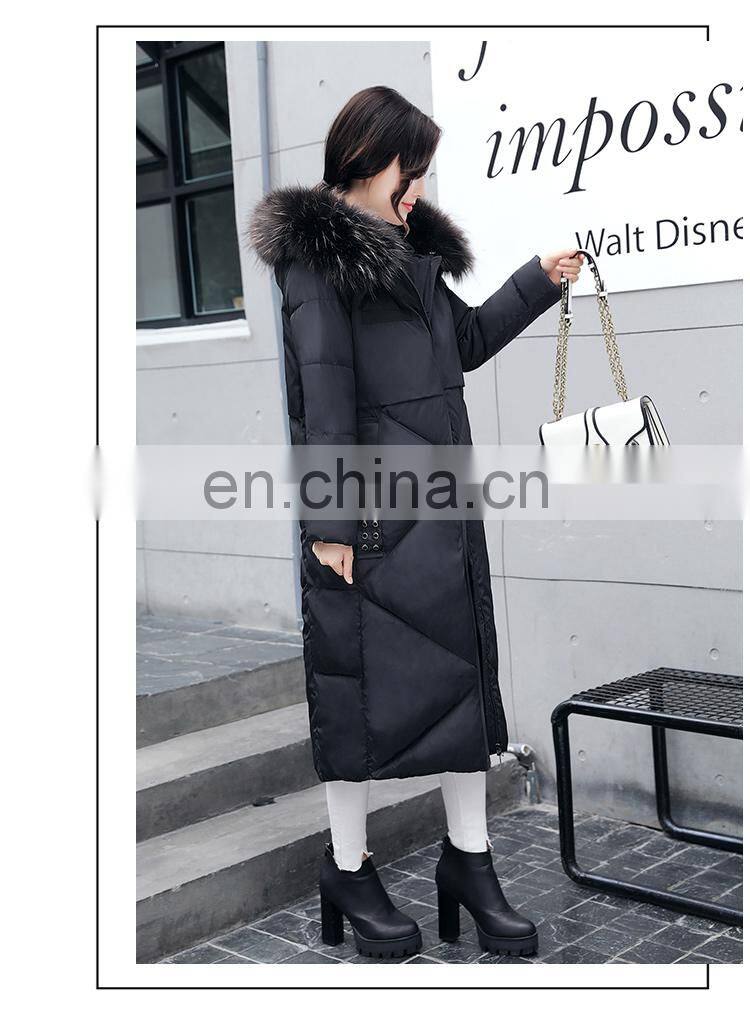 2017 winter new feather cotton clothing women Korean version of the Slim plus large collar collar long knee women's jacket S1003
