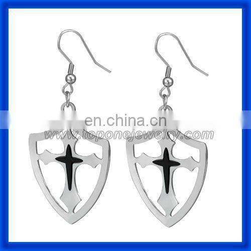 2014 popular stainless steel male a cross earring jewelry China manufacturer