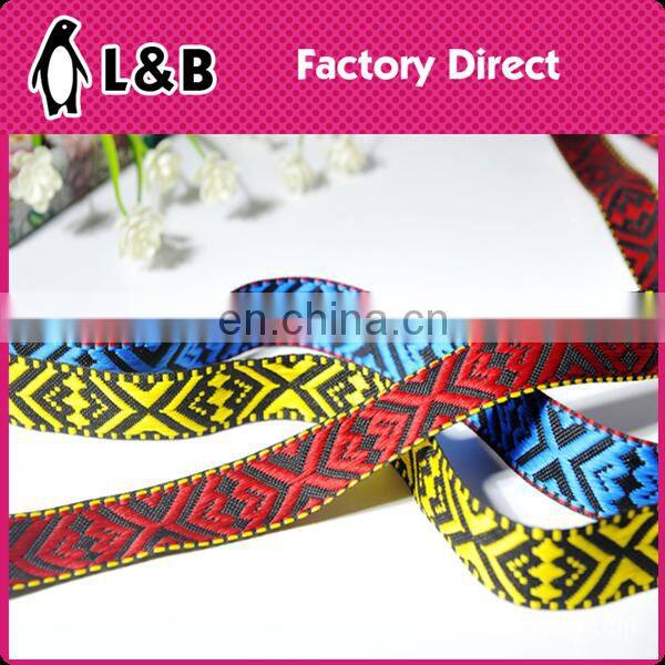 wholesale 6.8cm embroidered trims customized woven jacquard ribbon trim floral