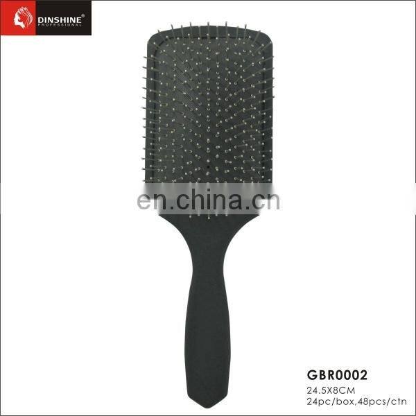 Blue color paddle brush, plastic round cushion hair brush