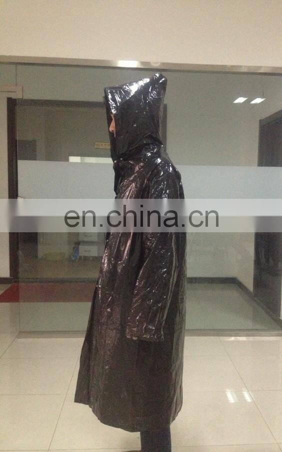 PROMOTIONAL PLASTIC RAINCOAT WITH SLEEVES DISPOSABLE RAINCOAT