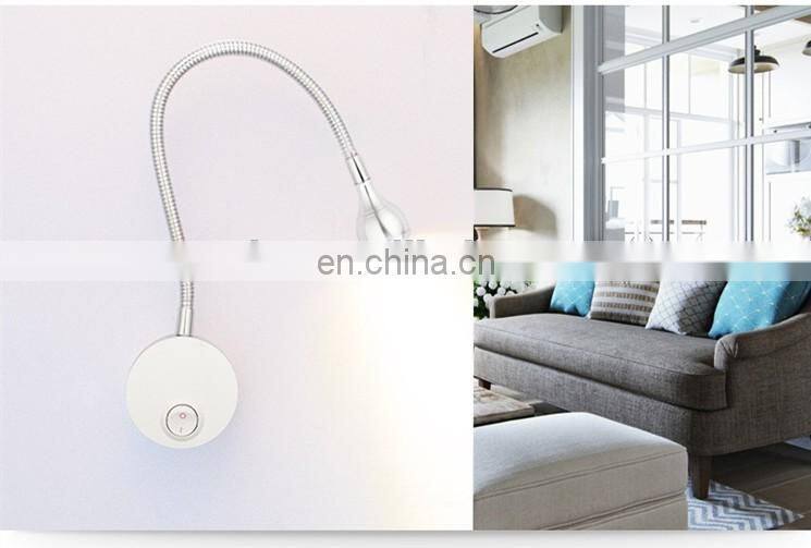 Cheap price bathroom mirror lamp with flexible hose mini led reading lamp for bedroom OEM gooseneck led headboard wall lamp
