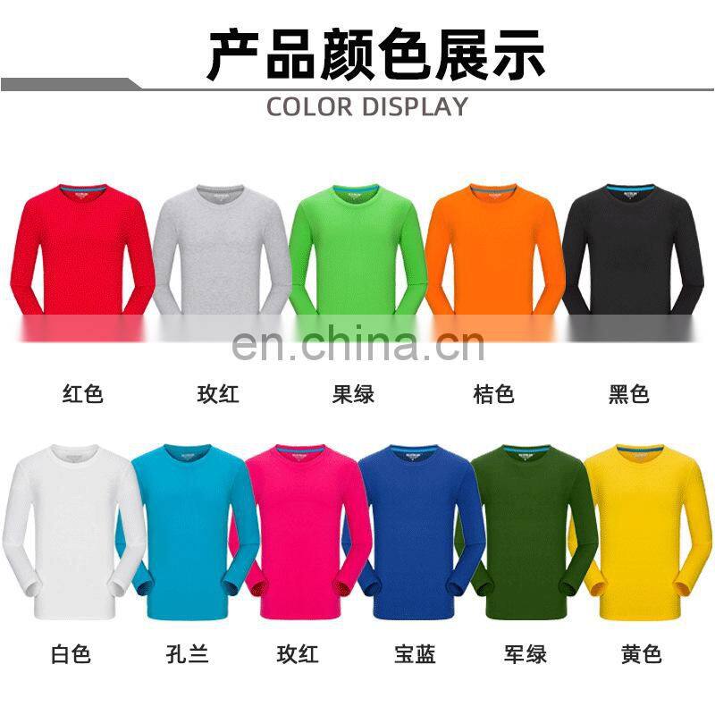 Clothing wholesale custom brand 100% Organic cotton high quality round neck plus size men's sportswear long-sleeved t-shirt