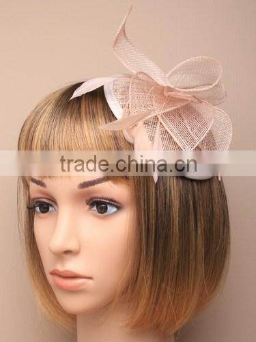 New Design Red Sinamay Base Fascinator Hat For Wedding Party