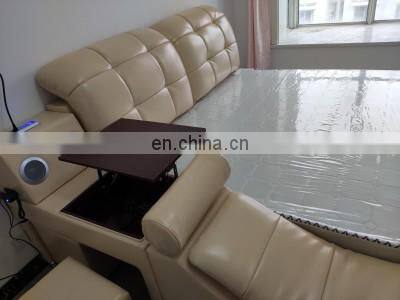 Luxury Modern style leather sofa wood beds room furniture for home or hotel