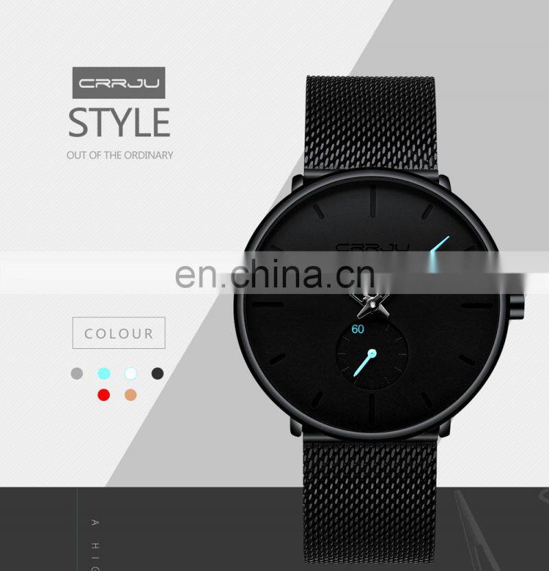 CRRJU 2150 Top Brand Luxury Watches Men Stainless Steel Watch Classic Quartz Wrist Watch