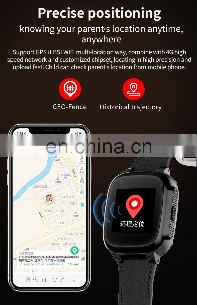 4G Video call elderly smart wristwatch, SOS anti-lost emergency alarm with heart rate remote monitor pedometer camera smartwatch