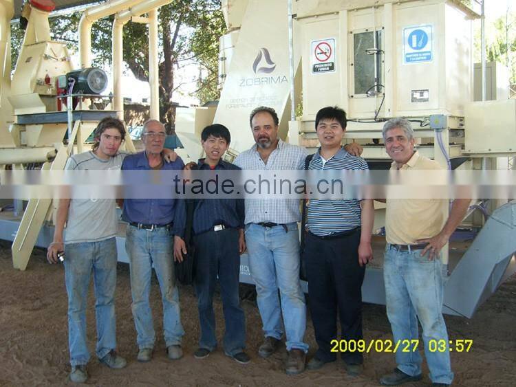 Mobile electric motor wood pellet making line installed in trailer CE