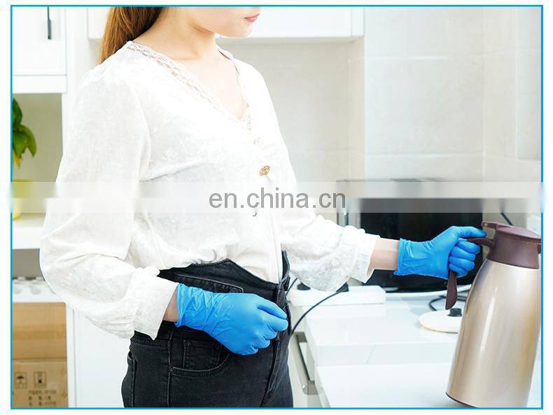 Waterproof Powder Latex Free Blue Nitrile Disposable Gloves