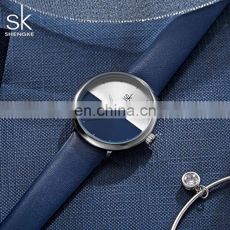 SHENGKE Pair Handwatch Valentine Classic Leather Band Unisex Watches Couple Wristwatch Lover Quartz Watches Mens watch sets