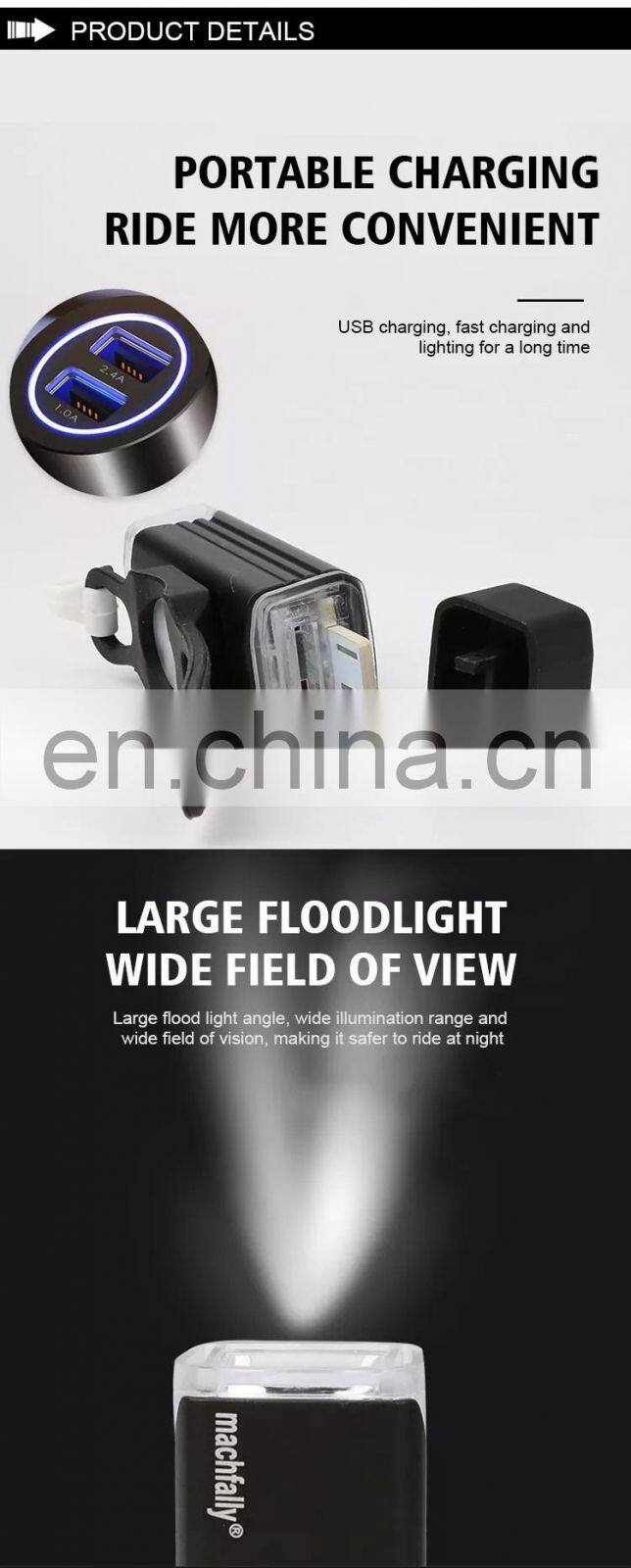 New USB Waterproof Rechargeable Bike Light Bicycle Front Handlebar Lamp Led Mini Flash Light