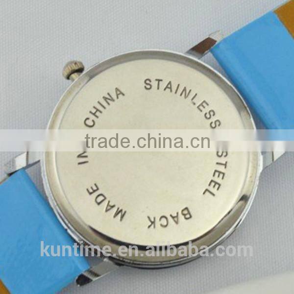 fashion promotion gift watches with quartz analog movt, stainless steel case back