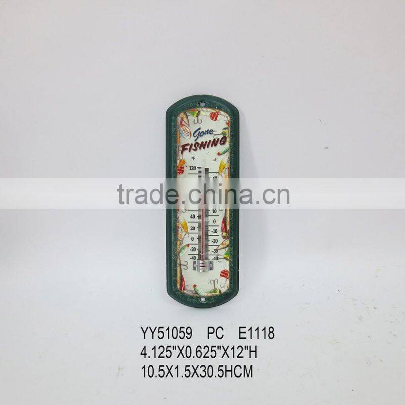 Rustic metal thermometer for wall, cheap tin thermomether