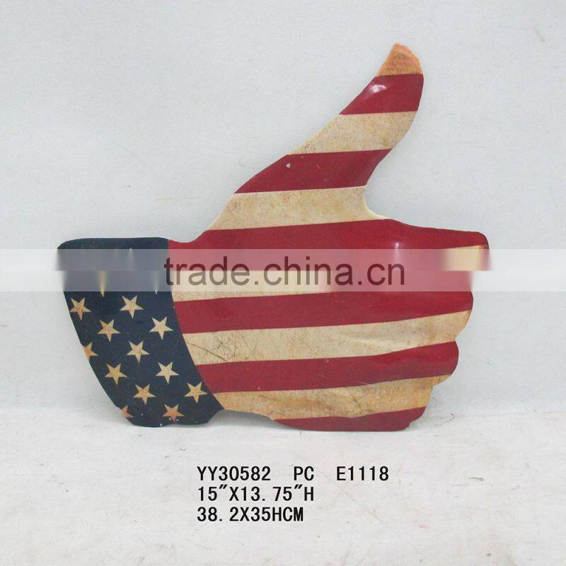 vintage USA flag for wall decor, metal arts