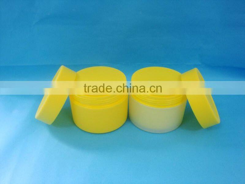 Good-looking cosmetic acrylic jar container with hand lid / luxury empty double layer jar container for personal care cream jar