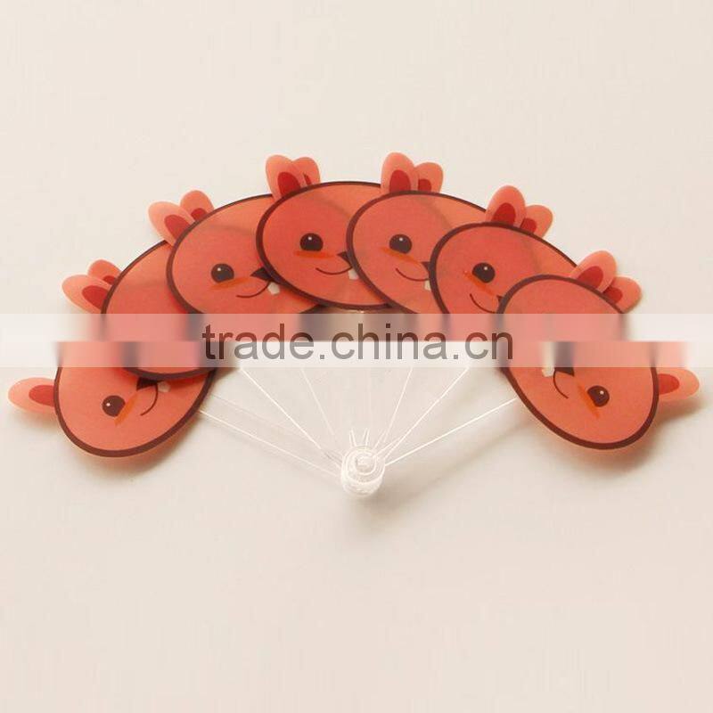 2016 promotion PP fan with stick handle, cheap handle fan for advertisment
