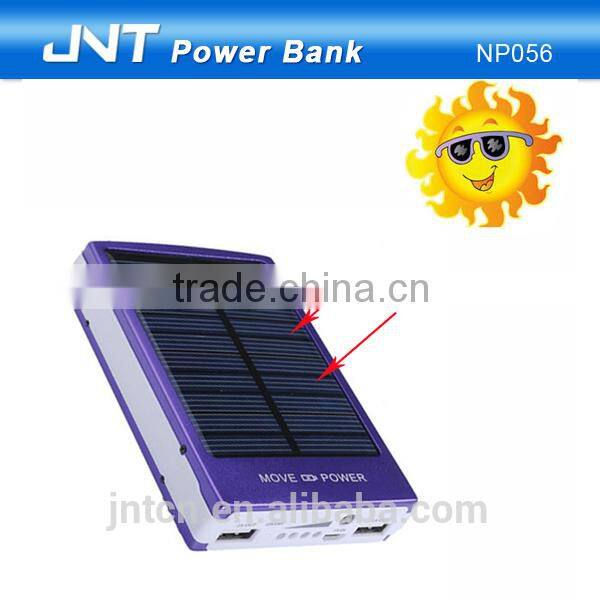 high capacity rechargeable Solar charger power bank with dual USB output NP056