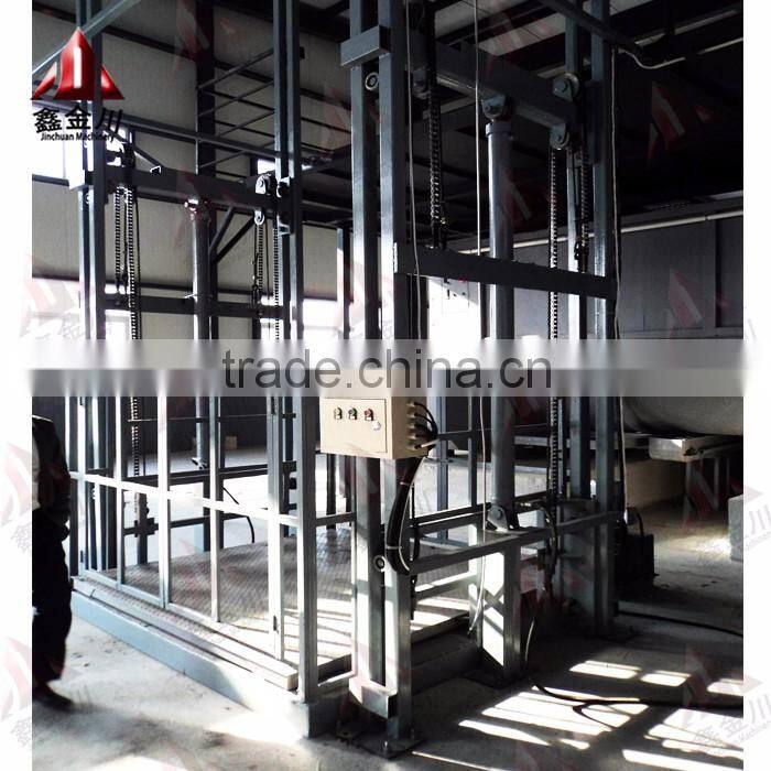 Vertical hydraulic cargo lift