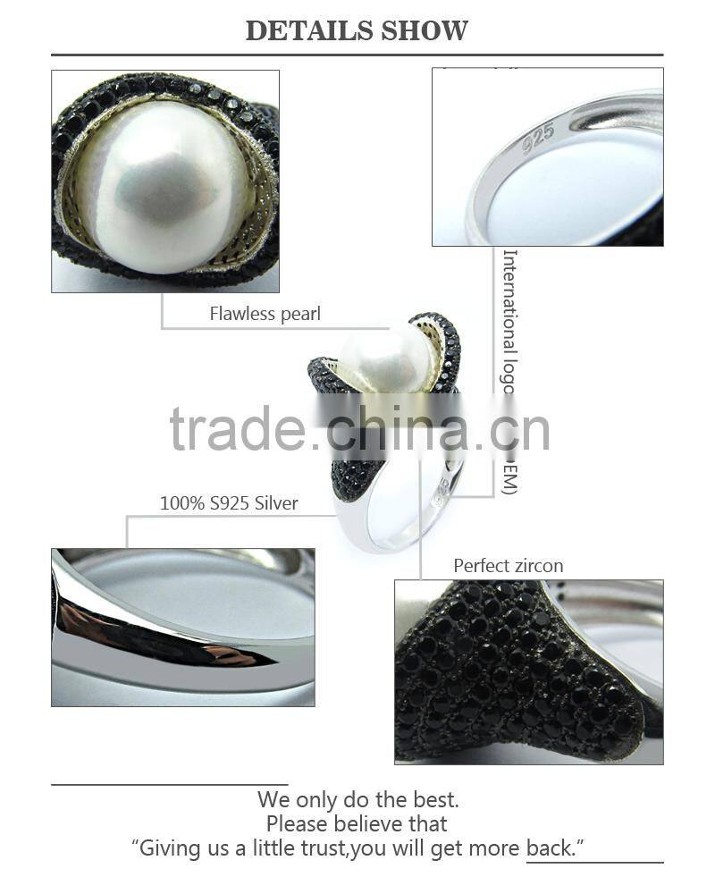 2015 Latest design simple and generous 925 sterling silver yellow gold plated zirconia pearl necklace for ladies