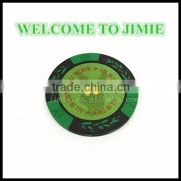 casino green clay mini poker chips