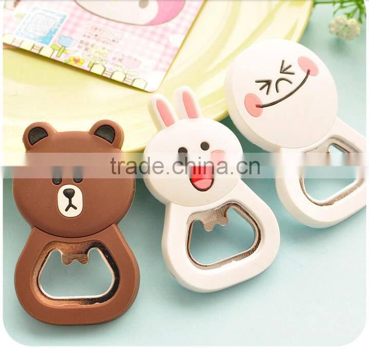 Promotional 3D Plastic d magnetic bottle opener/corkscrew