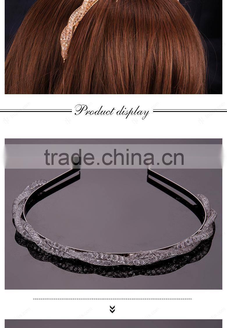 Charming Hot Sale Gold Plated Glass Stone Korean Fashion Hair Accessories