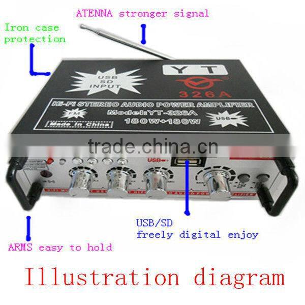foshan home appliance amplifier YT-326A with FM & support CD/DVD/VCD input HOT!!!Top sell