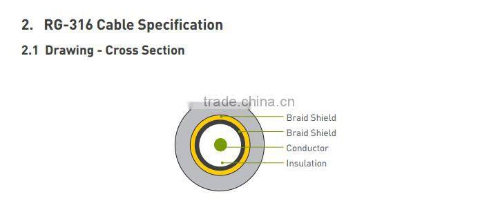 N type Jack with O-Ring to SMA(M)ST Plug RG-316 Cable 9.84ft(3000mm)