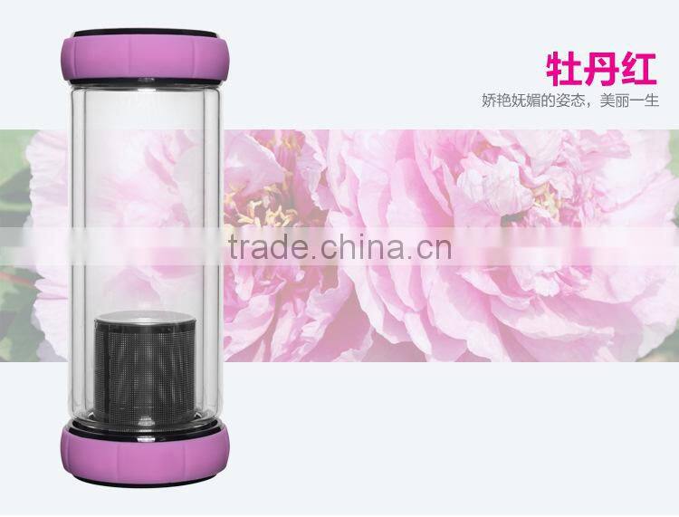good quality Chinese factory whole double walled glass infuser tea bottle