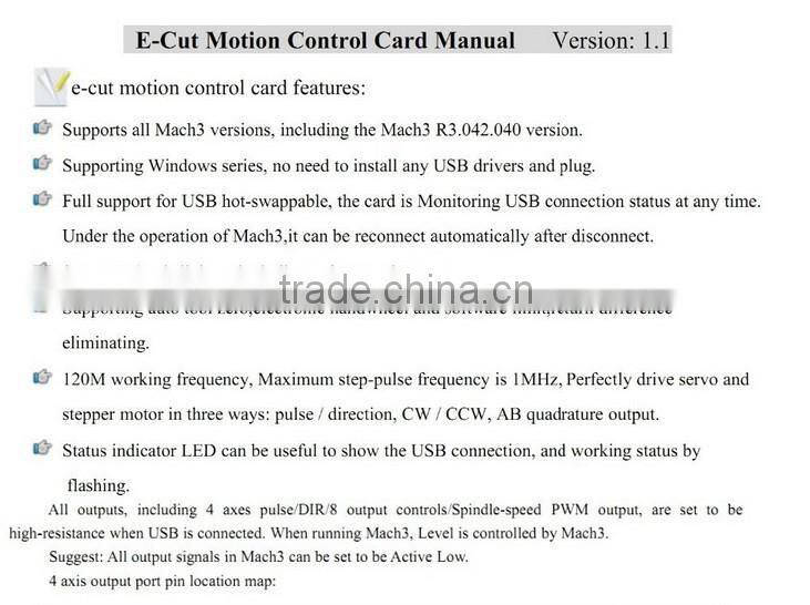 4 axis mach 3 usb motion control card