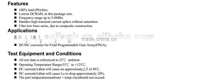 simple structure high frequency applications high current power inductor