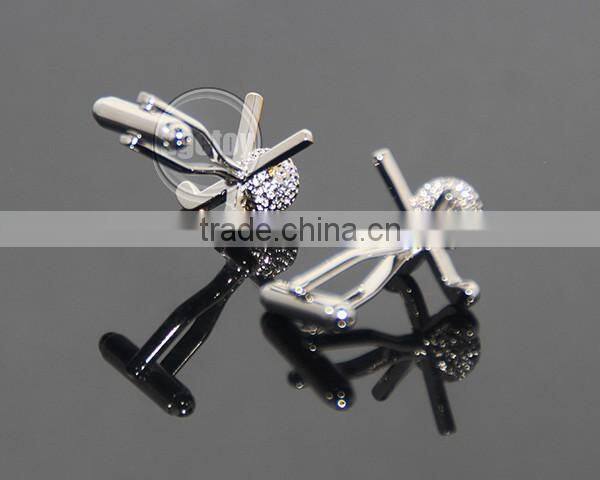 New Arrival Fashion Cufflinks Novelty Golf Design Best Gift For Men Cufflinks Wholesale Retail Gold Silver Metal Golf Cuff Links