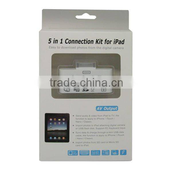 5 in 1 USB Camera Connection Kit SD MMC TF AV Slot For iPad iPhone