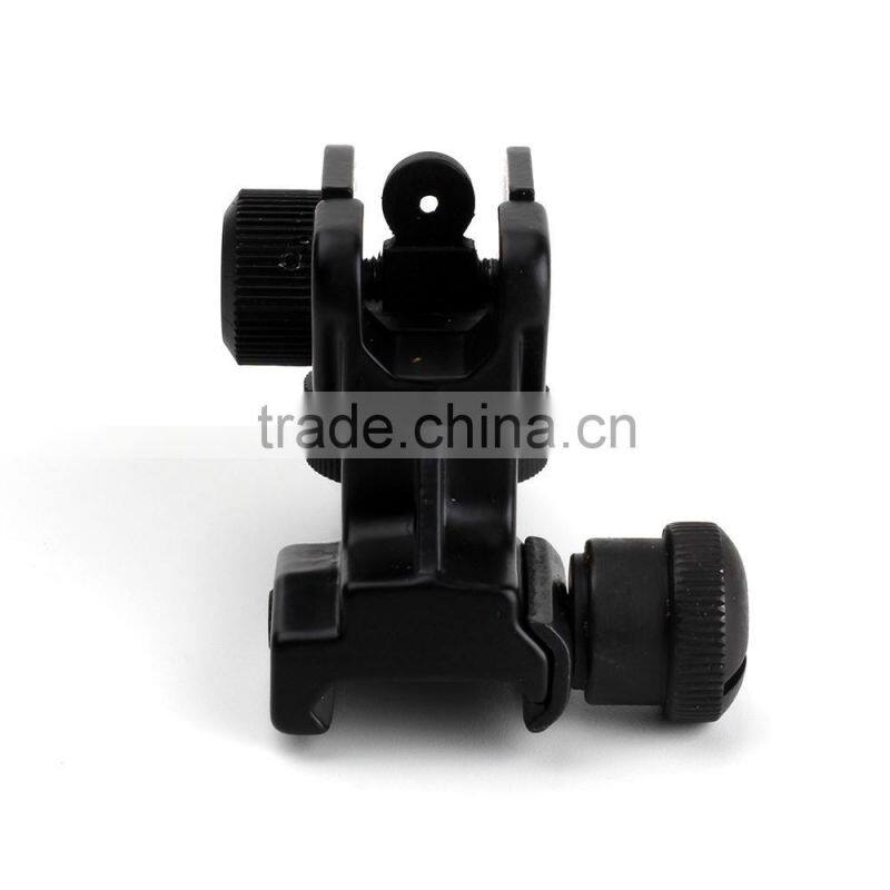 Hunting Tactical Detachable Compact Backup Iron Rear Sight with Full Windage Elevation Adjustment