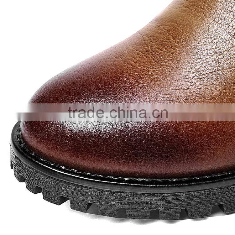 GD fashion women round toe tall zipper flat boots for ladies