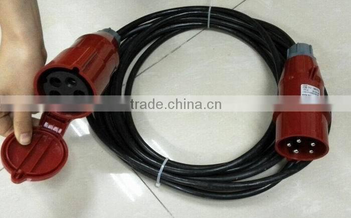 soft rubber power junction cable with 32A 5pin plugs