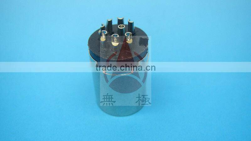 big din 8 pin male plug, nickel plated, PBT black plastic, dc power connector