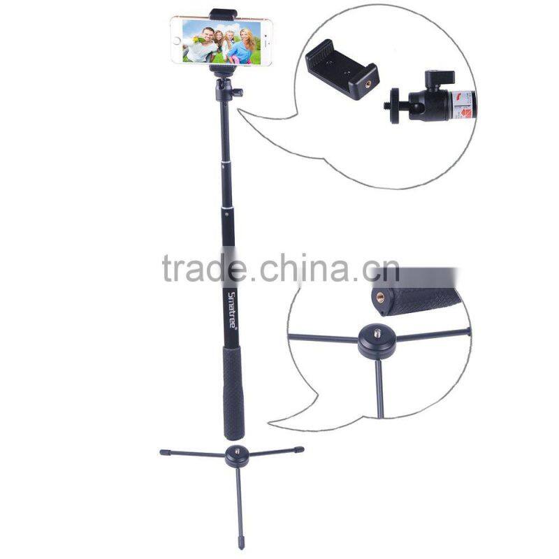 Smatree Gopro Accessories - SmaPole Q3 Telescoping Gopro Pole / Gopro Monopod with Tripod Mount Adapter+ Thumb Screw