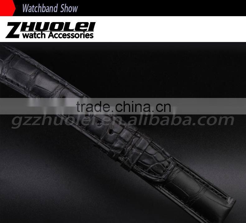 Hot fashion Factory Price custom logo accepted Customized Genuine crocodile leather watch strap 20mm 22mm
