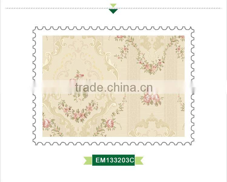 discontinued printing embroidery wallpaper, european flower wall sticker for background , decorative wall sticker pattern